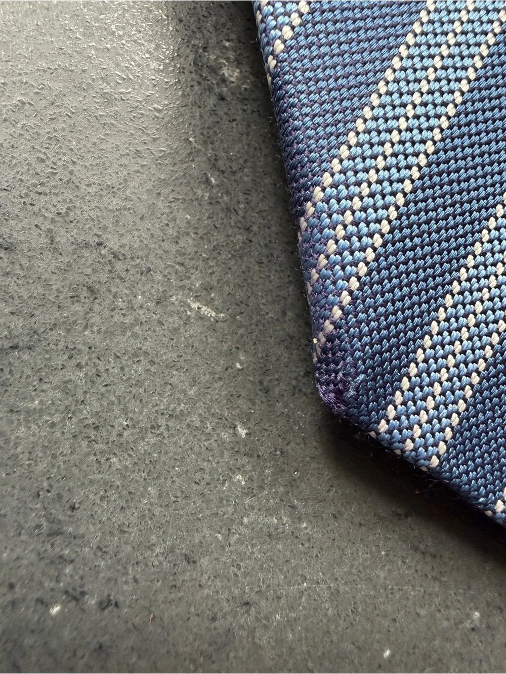 Classic Navy Blue Diagonal Stripe Tie David Donahue Made in USA 100% Silk
